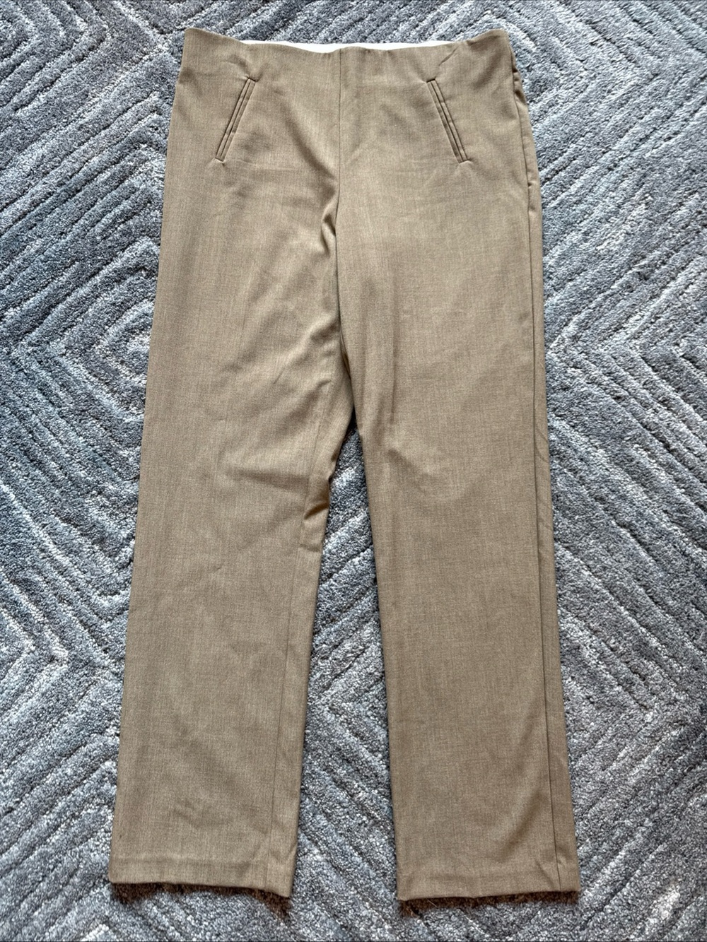 Style And Co. 10 Petite Elastic Waistband Khaki Dress Pants